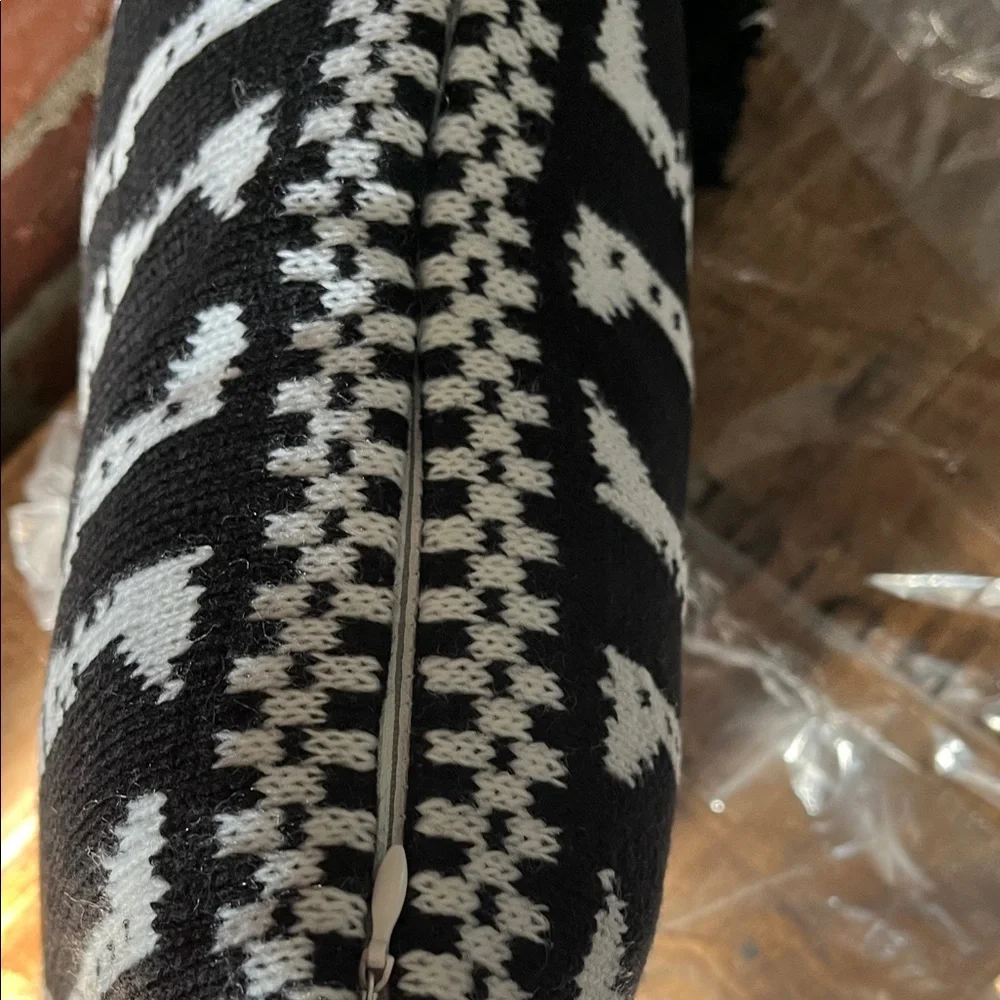 Skeleton Pattern Black and White Holiday Pillow